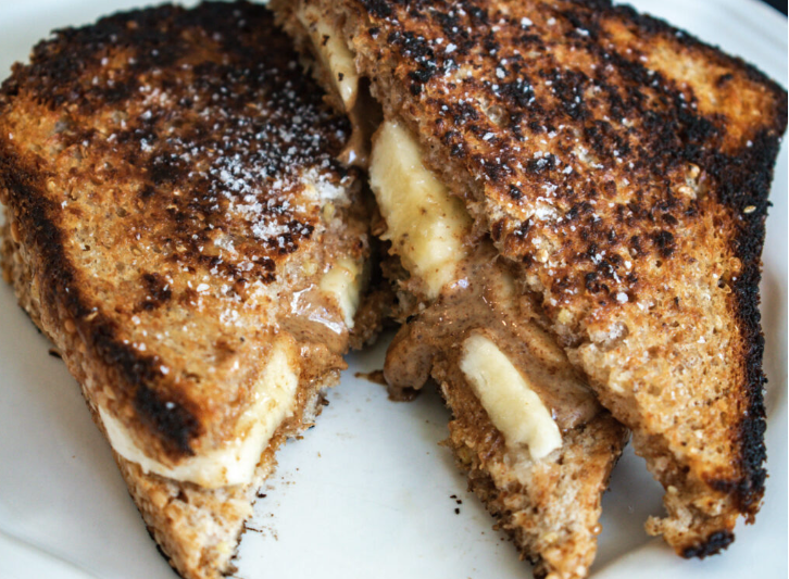 Grilled Almond Butter, Banana & Berry Sourdough Sandwich