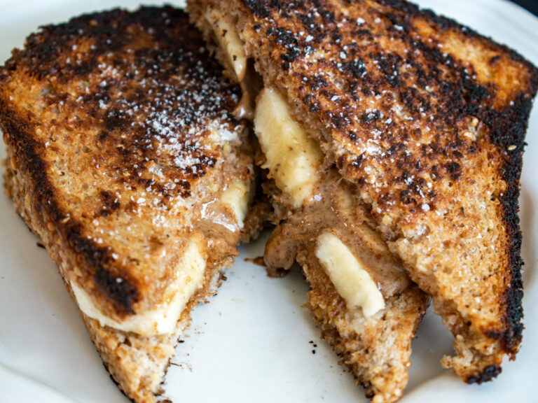 Grilled Almond Butter, Banana & Berry Sourdough Sandwich
