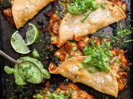 Crispy Poblano Chicken Tacos with Avocado-Jalapeño Salsa
