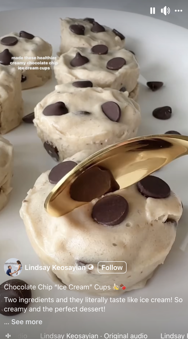 Chocolate Chip “Ice Cream” Cups :A Two-Ingredient Delight!