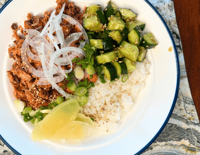 Crispy Salmon Skin Roll in a Bowl