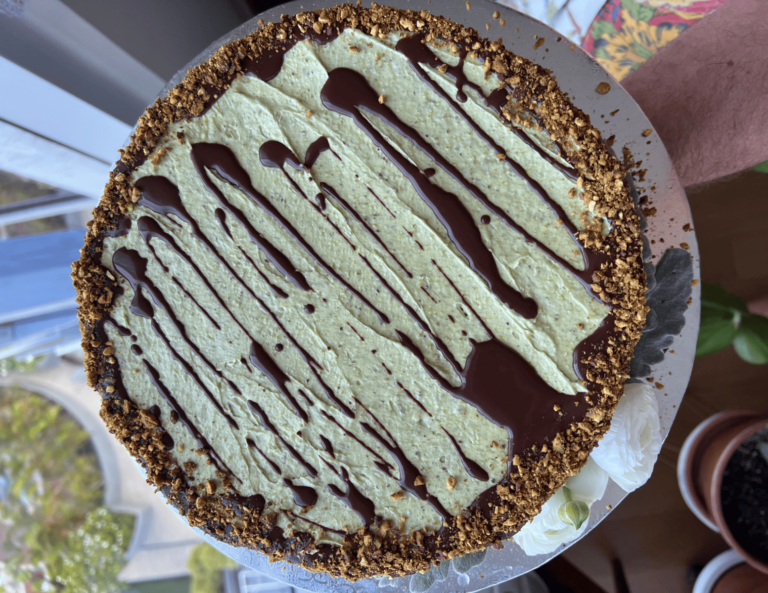 Gluten-Free Vegan Chocolate Cake with Pistachio Buttercream
