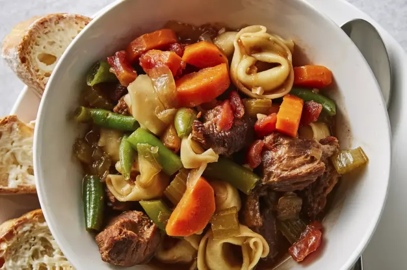 Beefy Tortellini: A Simple and Hearty Slow Cooker Italian Dish