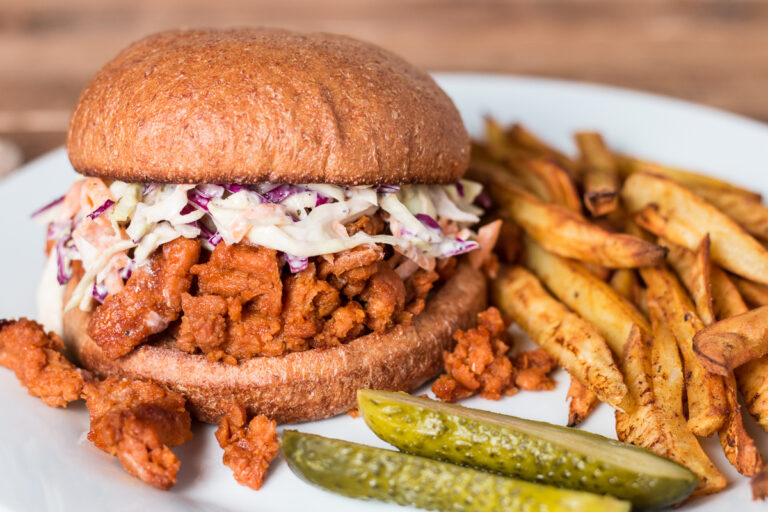 BBQ Soy Curls: A Flavorful Vegan Slow Cooker Sandwich