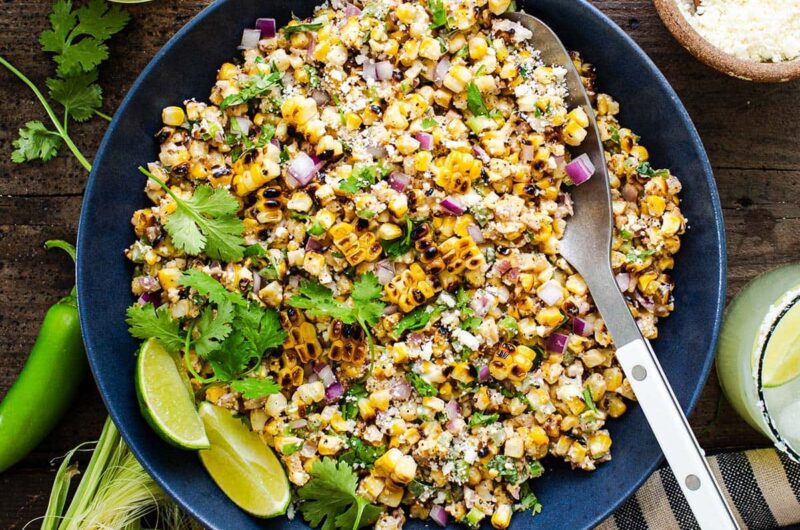 Mexican Street Corn Salad with Quinoa and Hummus