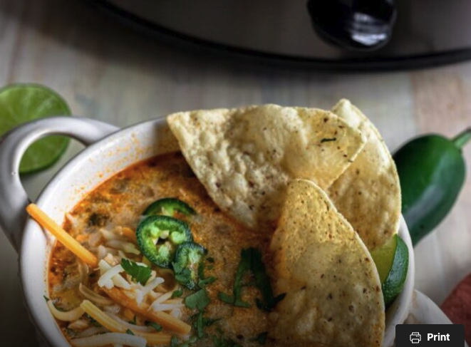 Poblano White Chicken Chili (Slow Cooker Recipe)