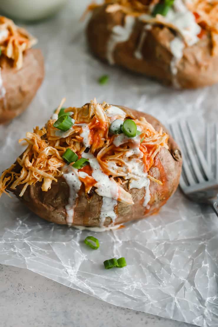 Chicken Stuffed Sweet Potatoes (Paleo, Whole30)