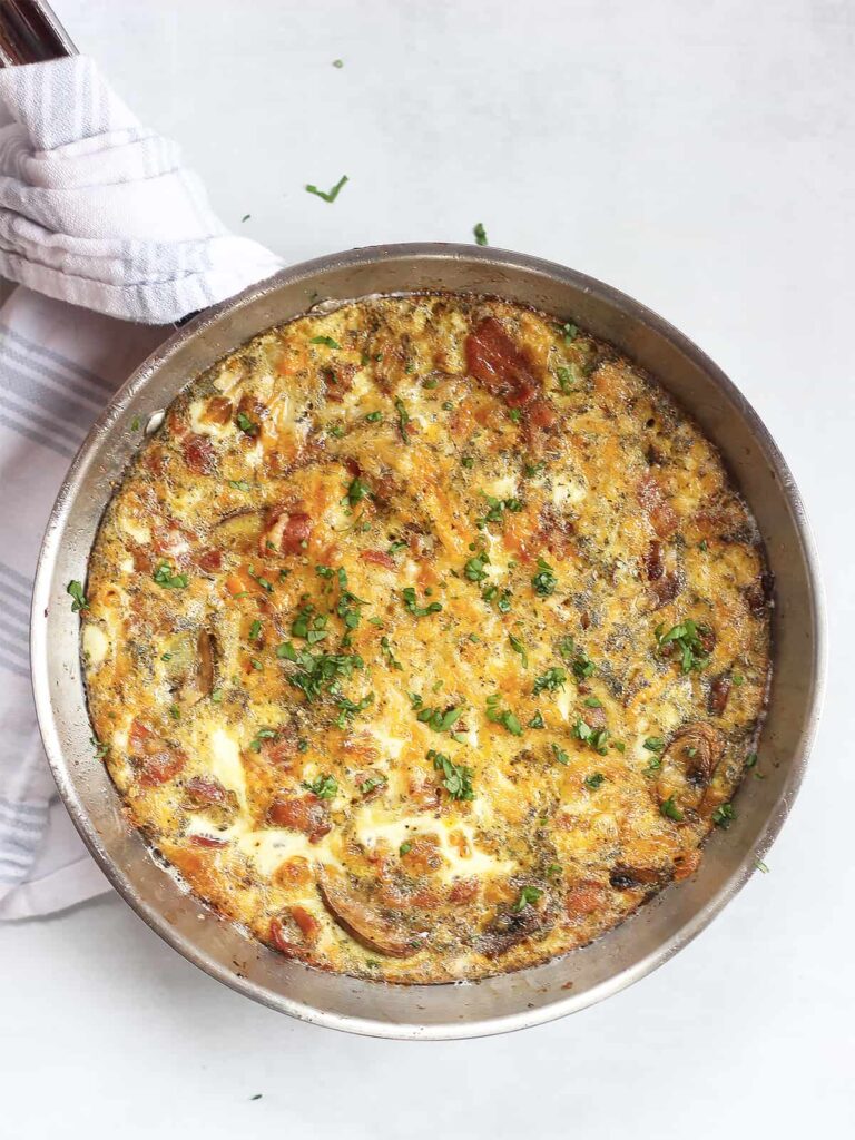 Bacon, Mushroom, Spinach and Cheese Frittata Recipe