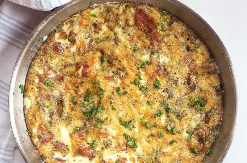 Bacon, Mushroom, Spinach and Cheese Frittata Recipe
