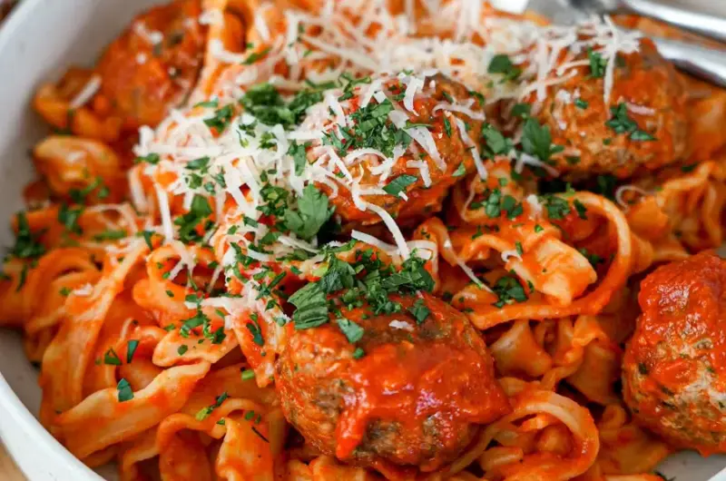 Authentic Italian Lamb Meatballs with Penne & Homemade Tomato Sauce