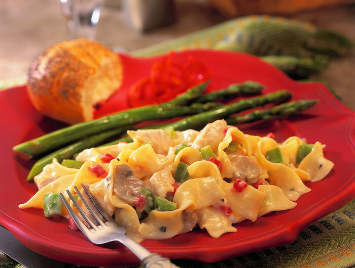 Creamy Three-Cheese Chicken and Noodles