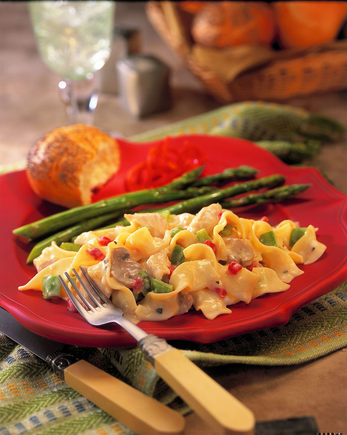 Creamy Three-Cheese Chicken and Noodles